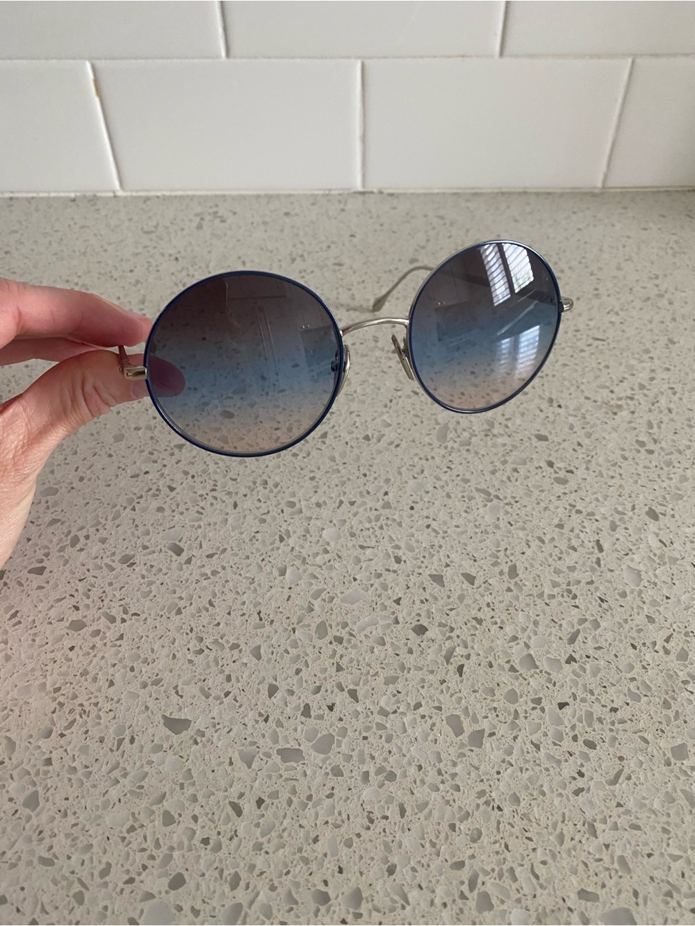 Isabel Marant Classic Round Blue Gradient Lens Sunglasses - Picture 2 of 5